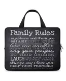 Family Rules Laptop Bag Women Man 10 12 13 15 17 Inch Office Notebook Travel Computer Handbag Waterproof Bag Notebook Cover