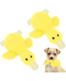 Plush Squeaky Duck Dog Toy Soft Stuffed Small Dog Toys Cute Yellow Duck, Best Birthday Gift Interactive Filled Chew Toys for Puppy Small Medium Dogs Biting Training Teething, 2 Pack