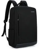 Travel Commuter Laptop Backpack, Business Anti-theft Slim Durable Laptop Backpack for 15.6 inch Laptop, Black