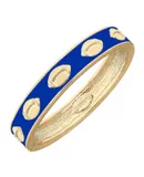 Canvas Style Women's Football Enamel Hinge Bracelet In Blue/gold