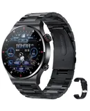NFC Bluetooth Call QW33 Smart watch ECG+PPG Business stainless steel strap waterproof men's watch-Black steel strip