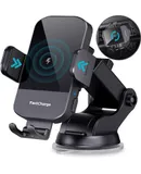 Wireless Car Charger, 15W Qi Fast Charging Car Charger Phone Holder, Automatic Clamping Alignment Windshield Dashboard Air Vent Phone Holder for 12/12/14 Series