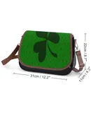 Clover Pattern Vintage Crossbody Bag for Women Medium Leather Hobo Bags Shoulder Bag Classic City Leather Satchels