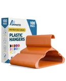 Plastic Clothes Hangers – Heavy Duty Hanger Set, for Organizing Clothes, Dresses, and Coat, Holds Up to 5 lbs, Space-Saving Hangers with Non-Slip Shoulder Grooves, Pack of 100, Orange