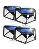 Lamparas Solares Externas con 100 LED Luces, Paquete de 4, Jardin Exterior 270° Gran Angular IP65 Impermeable