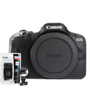 Canon EOS R100 Mirrorless Digital Camera Body Black + Vivitar CB E17 Replacement Battery for Canon LP E17 and Vivitar LC E17 Charger