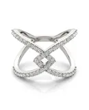 14k White Gold Fancy Entwined Design Diamond Ring (1/2 cttw)