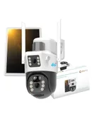 6 Megapixel Wifi Solar Camera, Security System CCTV Camera Video Surveillance Kit WIFI NVR Eseecloud Outdoor Two-Way Audio Auto Tracking