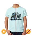 Kids Crew Tee - Bear Scene - Ice Blue by DelSol for Kids - 1 Pc T-Shirt (YXS)