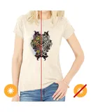 Women Crew Tee - Ornate Owl - Grey by DelSol for Women - 1 Pc T-Shirt (2XL)