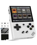 RG35XX Plus Linux Handheld Game Console 3.5'' IPS Screen, 35xx plus with a 64G+128G Card Pre-Loaded 6900 Games, RG35X plus Supports 5G WIFI Bluetooth HDMI and TV Output 3300mAh Battery-White（New）