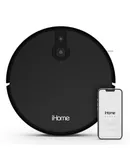 iHome AutoVac Eclipse Robot Vacuum - Alexa Compatible, Mapping Technology, 2200 PA Ultra Strong Suction, 120 Min Runtime, App Connectivity & Remote Control - iHRV10Y-BLK
