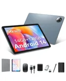 2025 Latest Android 14 Tablet 10 inch with 128GB Rom+14GB Ram+2TB Expand,  with Case/Keyboard/Mouse,  (Gray)