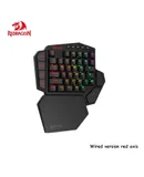 Redragon K585 hot-swappable one-handed RGB mechanical keyboard programming chicken game e-sports dedicated notebook desktop, black K585 wired version with red axis (does not support throne)