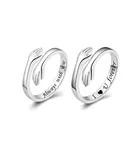 2 Piece Hug Rings, Silver Adjustable Ring, Hand Ring for Women