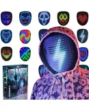 Depointer Life Led Mask with Gesture Sensing,Unisex LED Lighted Face Transforming Mask for Costume Cosplay Party Masquerade