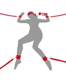Sex Bondage BDSM Kit UTIMI Restraints Set Sex Toys with Hand Cuffs Ankle Cuff Bondage Collection & Blindfold & Tickler Included-Red