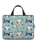 Australian Shepherd Blue And Red Merle Wine Cocktails Yappy Hour Pattern Dog Breed Laptop Bag Women Man 10 12 13 15 17 Inch Office Notebook Travel Computer Handbag Waterproof Bag Notebook Cover
