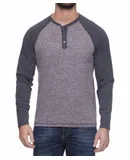 Flags & Anthem Rollins Long Sleeve Snow Slub Henley Top In Grey/onyx