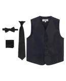Gioberti Boys 4pc Paisley Vest Set - Vest, Bowtie, Tie, Pocket Square