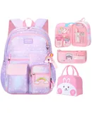 Kawaii Backpack, Pink Backpack for Girls,Purple (3 PCS Set)-Large
