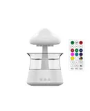 Cloud Humidifier Rain Water Drip Diffuser Humidifier with Remote Waterfall Lamp Mushroom Humidifier Rain Sounds White Noise Humidifier Air Humidifiers for Bedroom Desk，White