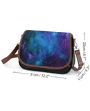 Beautiful Space, Stars, Planets, Cosmos Vintage Crossbody Bag for Women Medium Leather Hobo Bags Shoulder Bag Classic City Leather Satchels