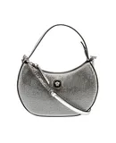 Versace La Medusa Crystal Half Moon Hobo Shoulder Crossbody Bag Silver