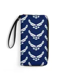 United States Air Force Logo, White Graphic Wallet for Womens PU Leather Zip Around Wallers Clutch Wristlet Travel Long Purse