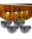 Luces Solares Exterior 4 Paquetes, LED Impermeables Lámpara de Pared Solar, Encendido/apagado Automático Lámpara Solar pared Moderna, Blanco Cálido Luz Solar para Jardín Patio Pasillo Escalera (Negro)