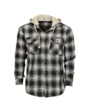 Gioberti Men's Removable Hoodie Plaid Checkered Flannel Button Down Shirt