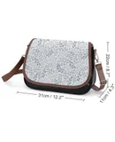 Isolated Gray-blue Branches Hand Drawn Leaves Vintage Crossbody Bag for Women Medium Leather Hobo Bags Shoulder Bag Classic City Leather Satchels