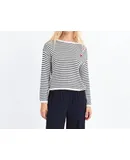 Lili Sidonio Stripe Knit Sweater In Navy