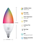 Smart LED Light Bulb, Color Changing, Bluetooth and Wi-Fi, Christmas Lights and Holiday Decorations, smart wifi bluetooth color mixing alexa language music led pointed light bulb (4 pieces)