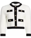 alice + olivia Claira Cardigan, Soft White/Black