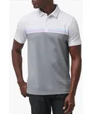 Travismathew First Timer Stripe Colorblock Polo Shirt In White
