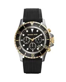 Reloj Michael Kors Hombre | Coleccion Everest | Modelo Mk8366 | Caja Redonda | Ø 44mm Acero inoxidable | Cierre Hebilla | Movimiento Cuarzo | Dial Negro | Cristal Mineral | Correa Silicona Negro | 50m / 5 ATM | Línea Casual