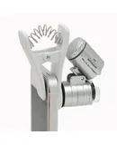 Universal Clip Microscope 60X LED Jewelry Magnifying Glass Focusing Adjusted Pocket Microscope with Cell Phone Clip UV Light