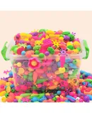 Pop Beads, Jewelry Making Kit - 508 pop beads [storage box] + 6 bracelets + 2 hairbands