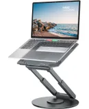 tounee Telescopic Laptop Stand for Desk with 360° Swivel Base, Sit to Stand, Height Adjustable, Compatible with MacBook Pro, All Laptops 11-17