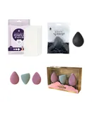 Pursonic Beauty Essentials Bundle – 3-Pack Multi-Shape Makeup Sponges + Natural Bamboo Charcoal Konjac Sponge + 120-Count Hydrocolloid Pimple Patch Set