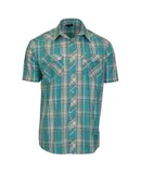 Gioberti Men's Short Sleeve Plaid Western Shirt w/ Pearl Snap-on Buttons