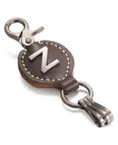 Mio Marino Monogrammed Ringlet Alphabet Keychain-Z Rich Brown-One Size