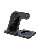 3 in 1 15W Fast Charging Station, Magnetic Foldable Wireless Charger Stand,Fast Charging Station for iPhone 15/14/13/12/Pro/Pro Max Apple Watch, AirPods, Foldable Travel Use (Black)