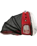 JUCHONG Expandable Cat Backpack Cat and Dog Pet Travel Harness (Red-Expandable)