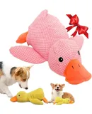 2025 Upgraded Dog Toys, Dog Toys for Aggressive Chewers, Duck Dog Toy, Durable Dog Calming Duck Dog Toys, Dog Toys for Large Dogs, Yellow Stuffed Duck Dog Toys Puppy Toys (Pink, L-14.9*17.7in)