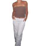 Miou Muse Naples Strapless Top In Mocha