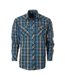 Gioberti Men's Western Plaid Long Sleeve Shirt with Pearl Snap-on