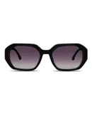 Velvet Eyewear Womens Geometric Sunglass Style Nina in Black - 100% UV Protection - Designed for Women - Designed in the USA