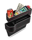 Car Seat Gap Filler Organizer, 2 Pack Multifunctional Car Seat Organizer, Auto Console Side Storage Box with Cup Holders 2 Seat Hooks for Drink, Car Organizer Front Seat for Holding Phone, Sunglasses